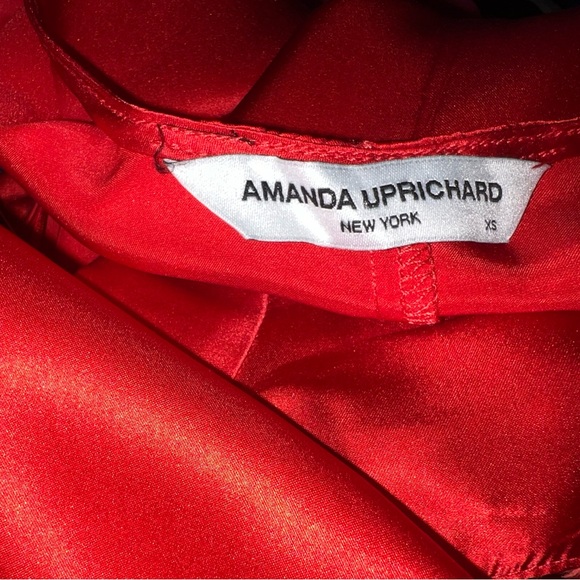 New Amanda Uprichard Delfina Top in Poppy Red with Feathers -XS - Picture 3 of 4